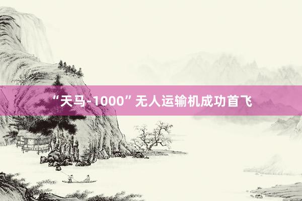 “天马-1000”无人运输机成功首飞