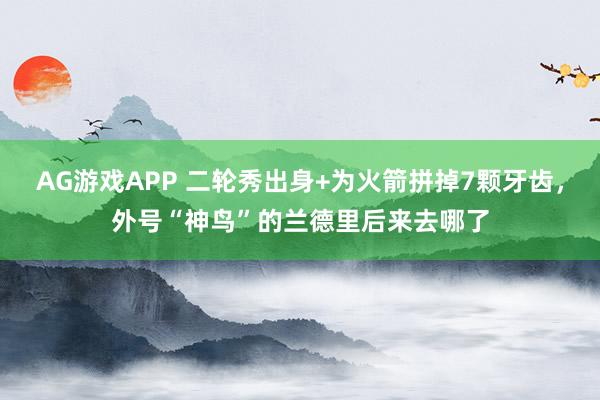AG游戏APP 二轮秀出身+为火箭拼掉7颗牙齿，外号“神鸟”的兰德里后来去哪了